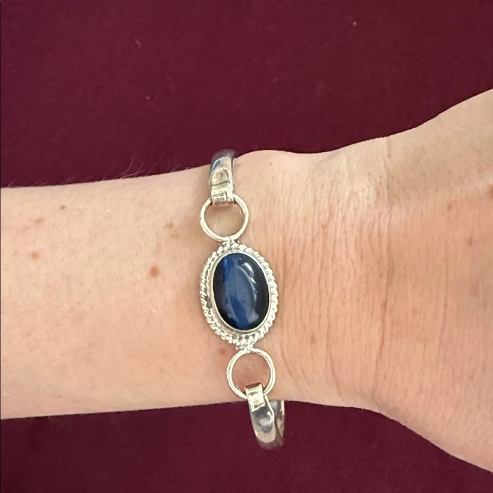 Sterling Silver Bracelet Blue Sodalite